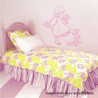 Adesivo Decorativo - Menina com Flores